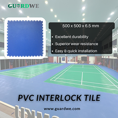 Successful application of Guardwe PVC Interlock Tile — A indoor badminton facitily