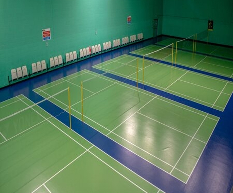 Badminton Venue- Mixed Color for playing area and free zone