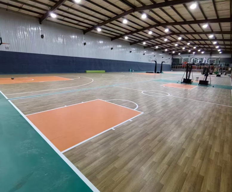 Newly completed indoor basketball flooring- Guardwe 4.5MM oak wood flooring